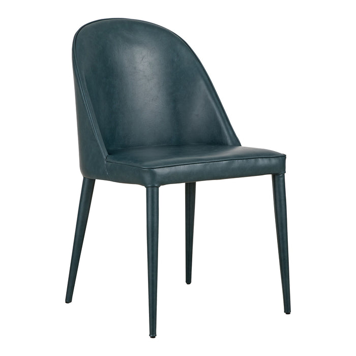 Upholstered Faux Leather Dining Side Chairs (Set of 2) - Blue