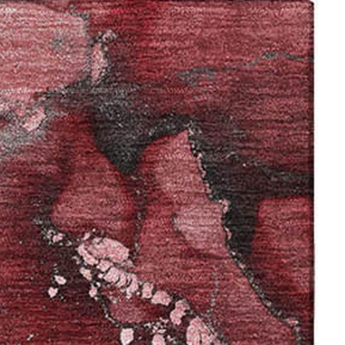 3' X 5' Abstract Washable Area Rug With UV Protection (647231) - Merlot / Ivory