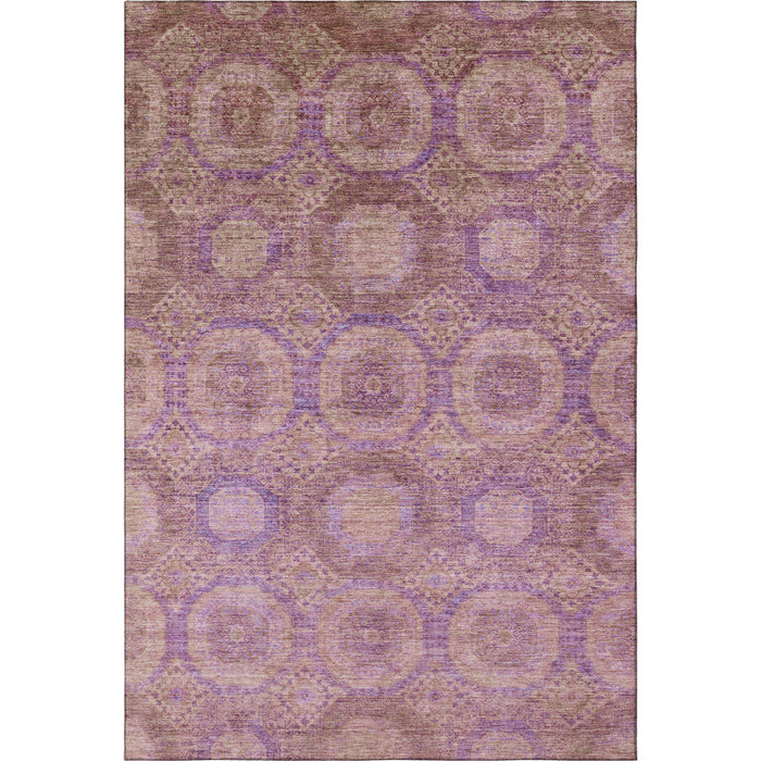 10' X 14' Abstract Geometric Washable Area Rug With UV Protection (708271) - Blush / Purple