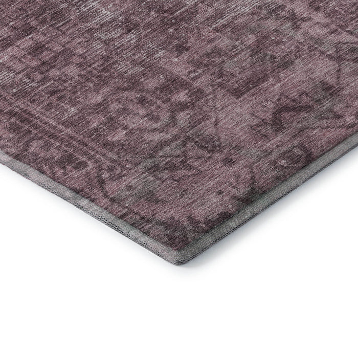 10' X 14' Oriental Washable Area Rug With UV Protection (691944) - Merlot / Silver