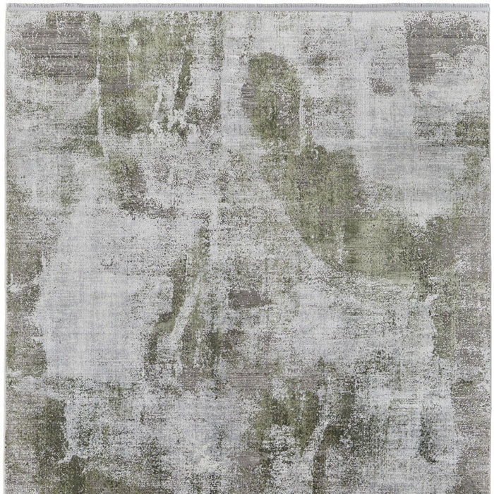 12' X 18' Ikat Power Loom Area Rug With Fringe - Gray