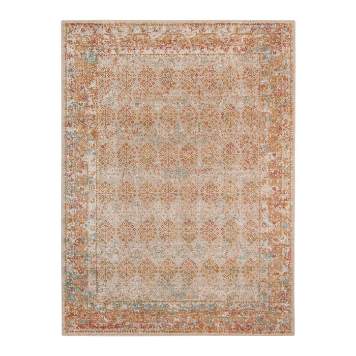 9' x 12' Southwestern Power Loom Area Rug - Beige And Orange