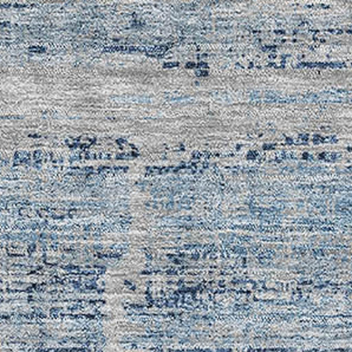 10' X 14' Abstract Washable Area Rug With UV Protection - Sky Blue And Gray