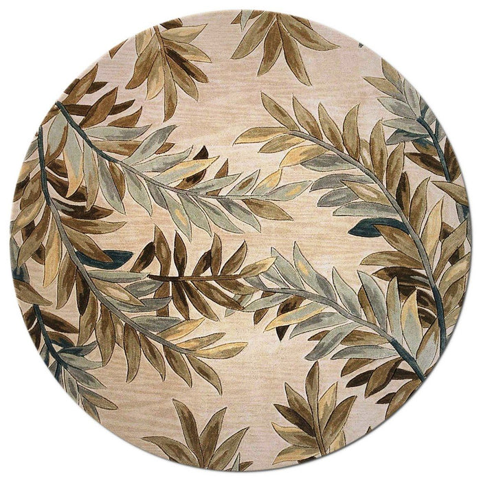 7' Round Wool Area Rug - Ivory