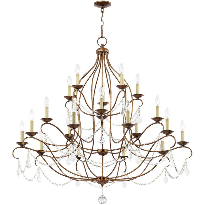 46" Multi Light Metal Dimmable Chandelier With Shades - Bronze