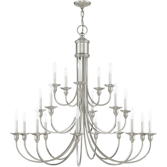 40" Multi Light Dimmable Chandelier With Shades - Nickel