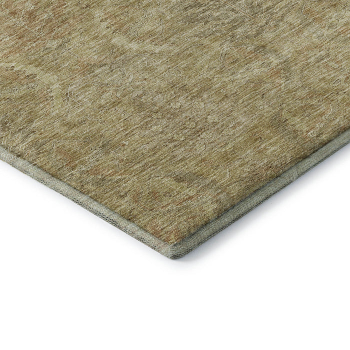 10' X 14' Damask Washable Area Rug With UV Protection (683902) - Wheat / Beige