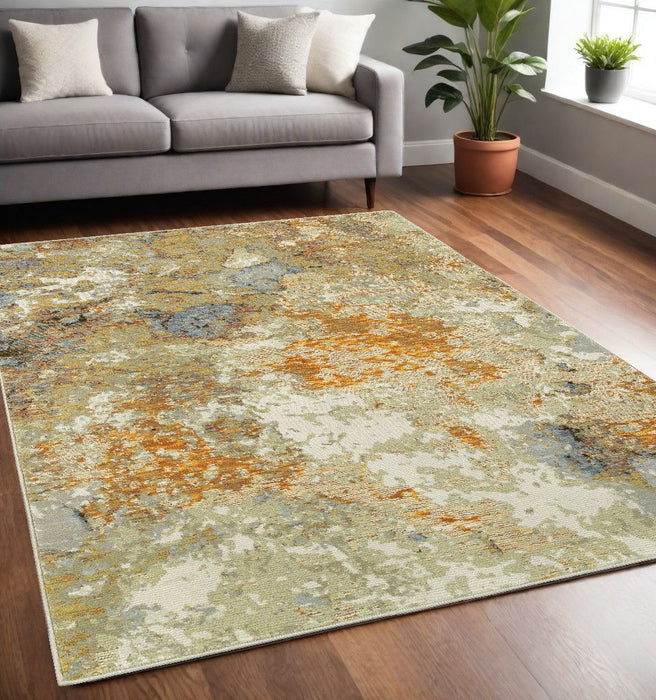 5' x 7' Power Loom Area Rug - Gold And Ivory