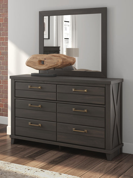 Signature Design by Ashley Vonitta Bay six-drawer dresser in a warm wood finish
