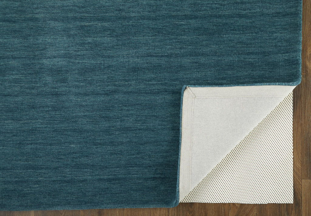 8' x 11' Wool Hand Woven Stain Resistant Area Rug - Blue And Green