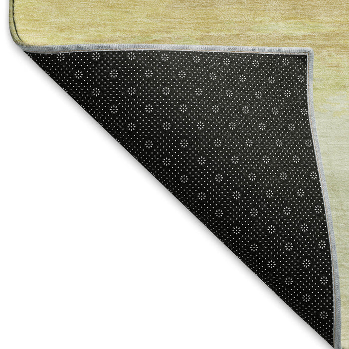 10' X 14' Striped Washable Area Rug With UV Protection (692673) - Tan / Yellow / Beige