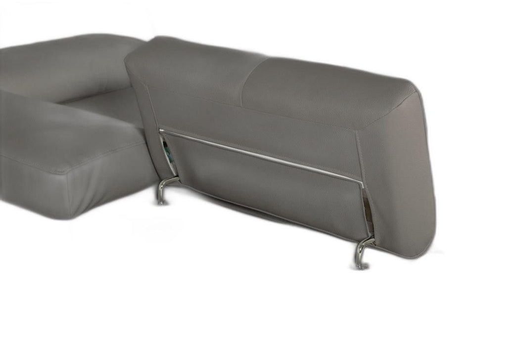 Leather Match Stationary L Shaped Two Piece Sofa Chaise - Gray