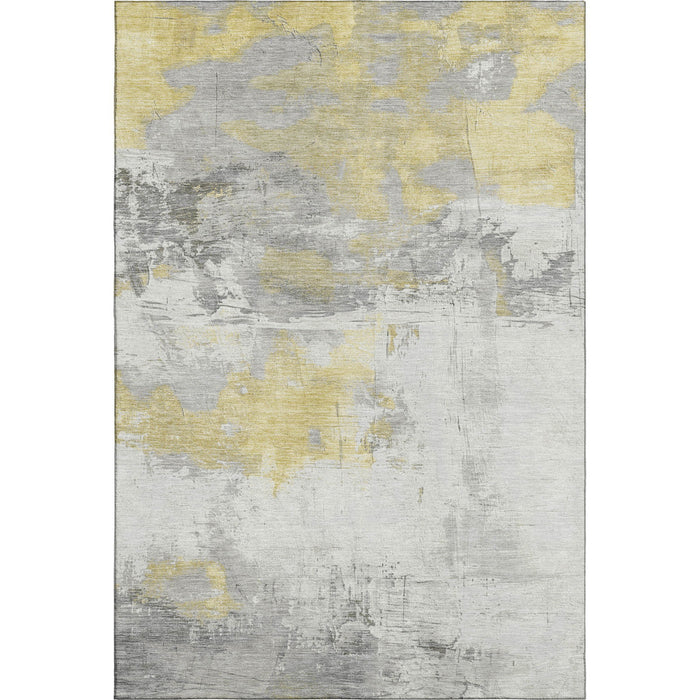 10' X 14' Abstract Washable Area Rug With UV Protection (697176) - Gold / Gray / Ivory