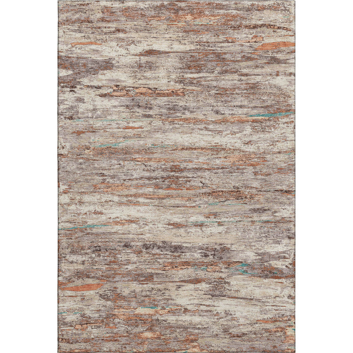 10' X 14' Abstract Washable Area Rug With UV Protection (710160) - Terra Cotta / Beige / Teal
