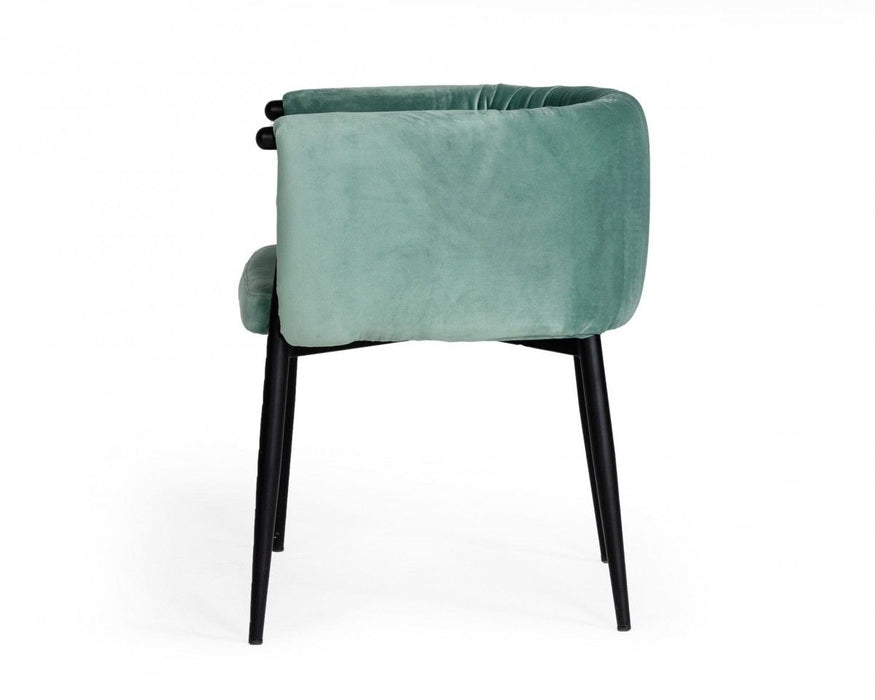 Upholstered Fabric Dining Arm Chair - Light Green