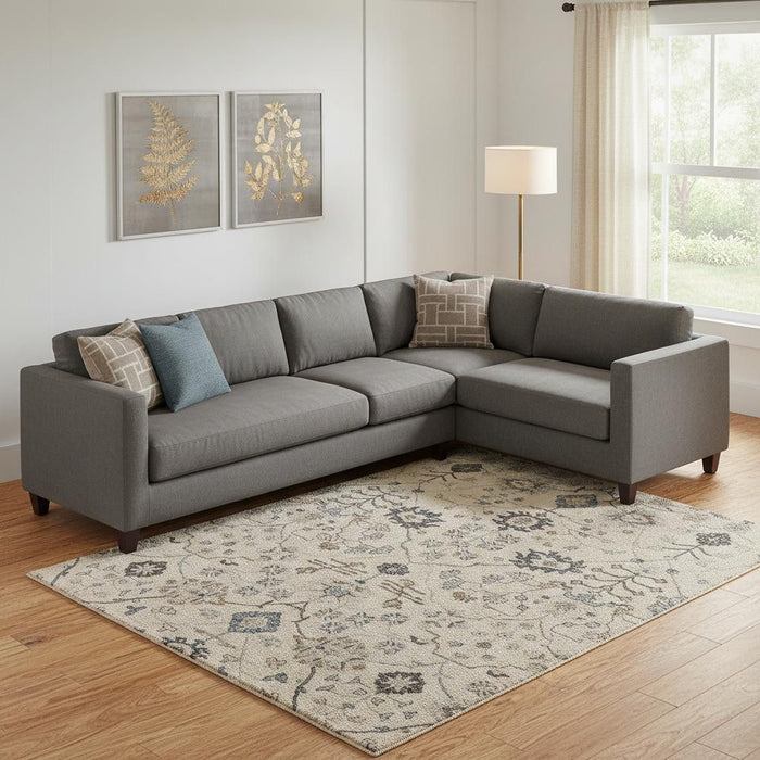 9' X 12' Wool Floral Hand Tufted Area Rug (722334) - Blue / Ivory