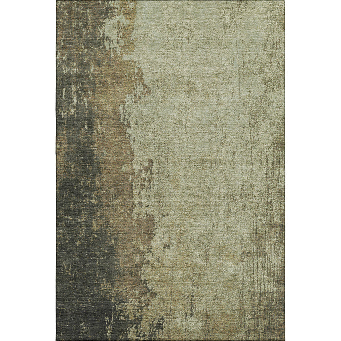 10' X 14' Abstract Washable Area Rug With UV Protection (707635) - Olive Green / Brown