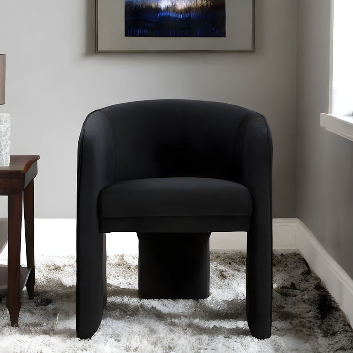 Velvet Barrel Chair - Black
