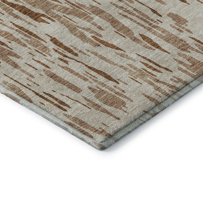 10' X 14' Abstract Washable Area Rug With UV Protection (675192) - Rust / Ivory
