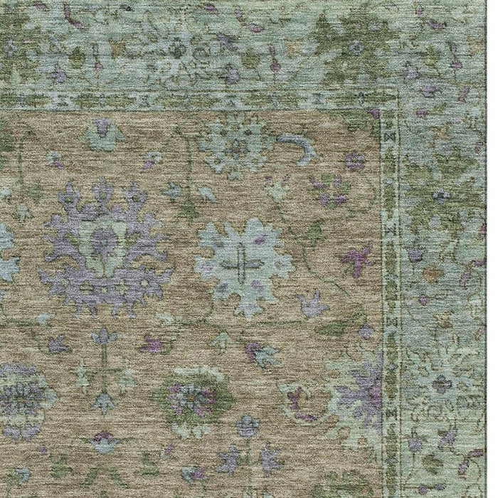 10' X 14' Oriental Washable Area Rug With UV Protection (716569) - Brown / Lavender