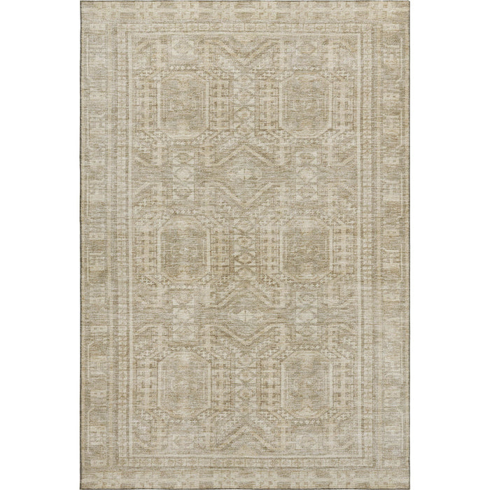 10' X 14' Geometric Washable Area Rug With UV Protection (708103) - Beige / Taupe