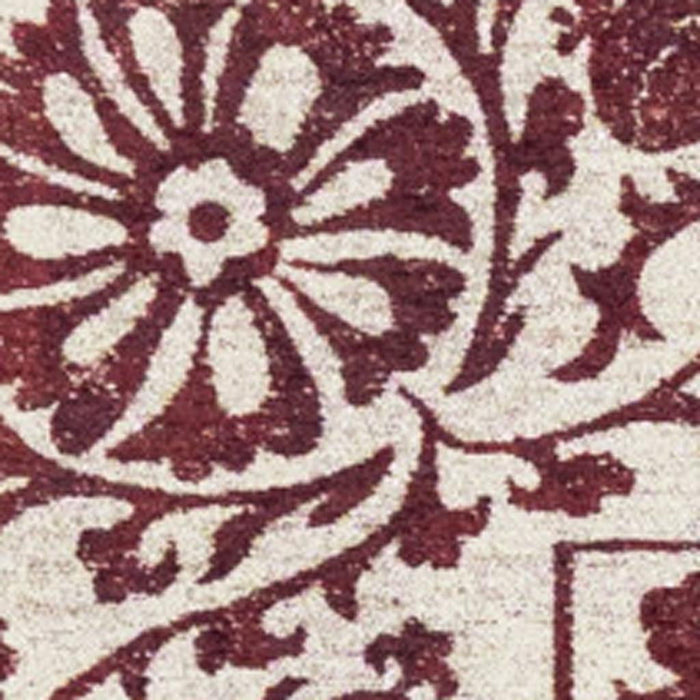 8' X 11' Tribal Washable Area Rug With UV Protection (610073) - Beige / Maroon