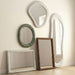 Forest green 22x28-inch ribbed fiberglass thick wall mirror by TOV Furniture with a modern design and textured frame.