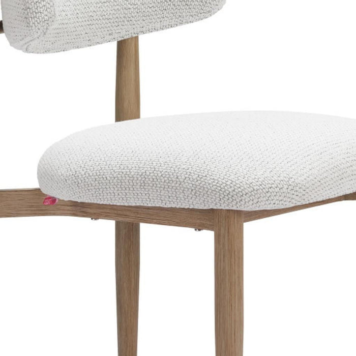 Olefin Aluminum Partially Open Back Dining Side Chair - White / Brown