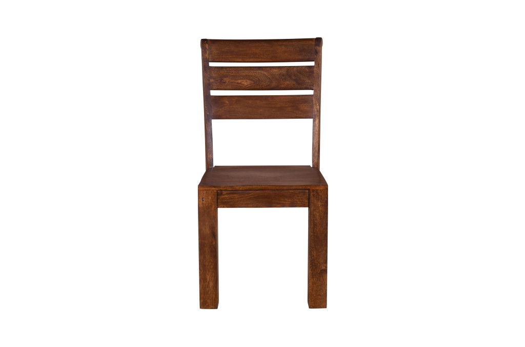 Solid Wood Ladder Back Dining Chairs (Set of 2) - Brown