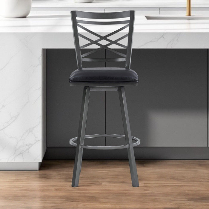 46" Iron Bar Height Bar Chair - Black