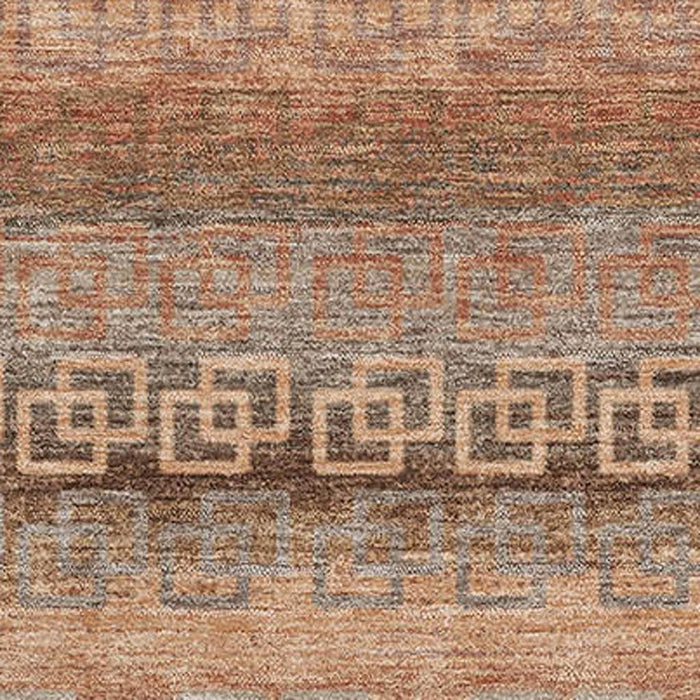 10' X 14' Striped Washable Area Rug With UV Protection (715087) - Copper / Rust