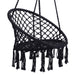Giga macrame hanging hammock chair with rope swing design, suitable for indoor and outdoor use, featuring woven texture and sturdy support.