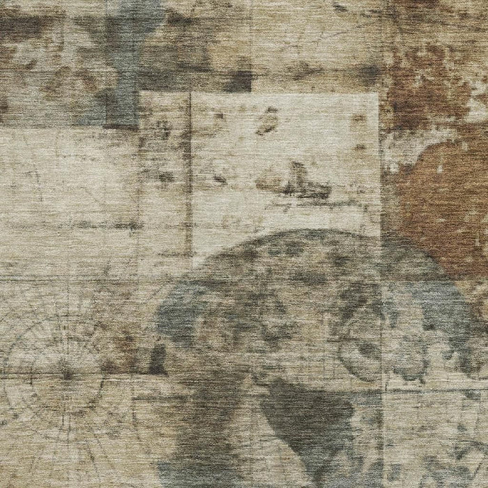 10' X 14' Geometric Washable Area Rug With UV Protection (707677) - Taupe / Gray / Beige