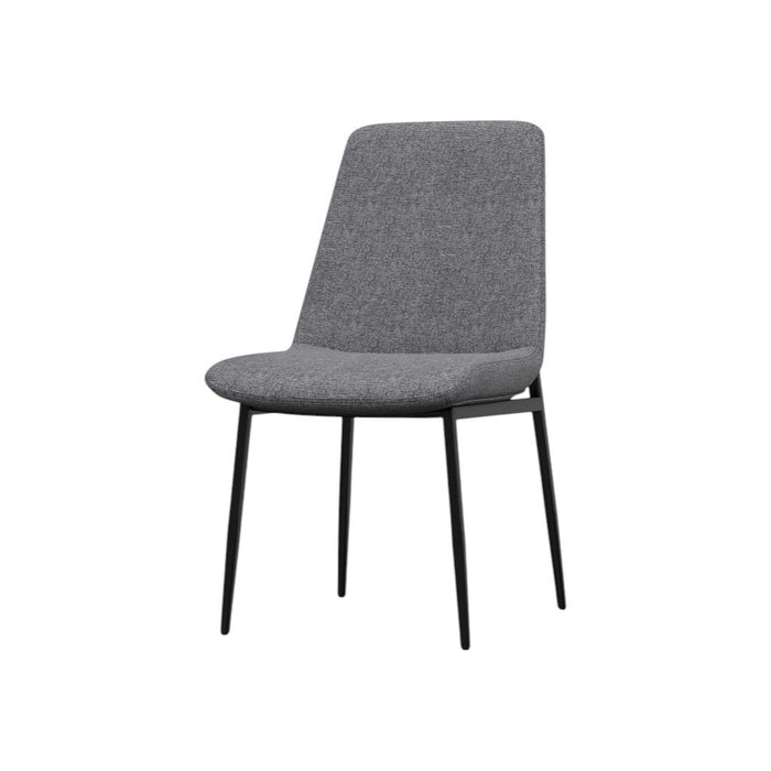 Solid Wood Dining Parsons Chairs (Set of 2) - Gray / Black