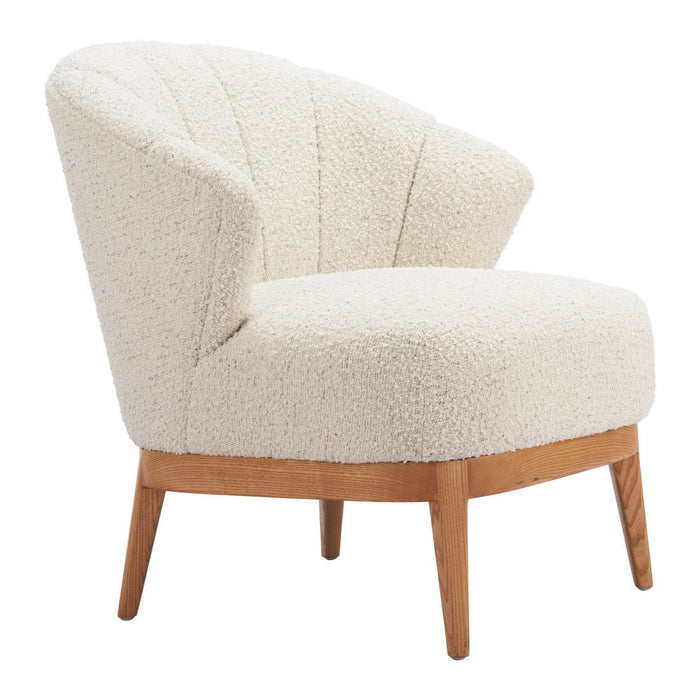 Upholstered Arm Chair - Beige / Brown