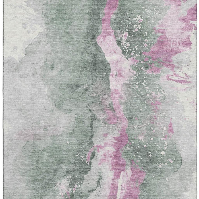 10' X 14' Abstract Washable Area Rug With UV Protection (697956) - Sage / Mauve / Ivory