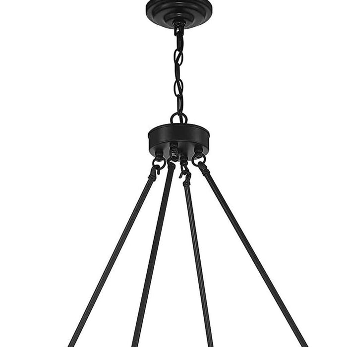 Candle Style Multi Light Metal Dimmable Chandelier - Black / Gray