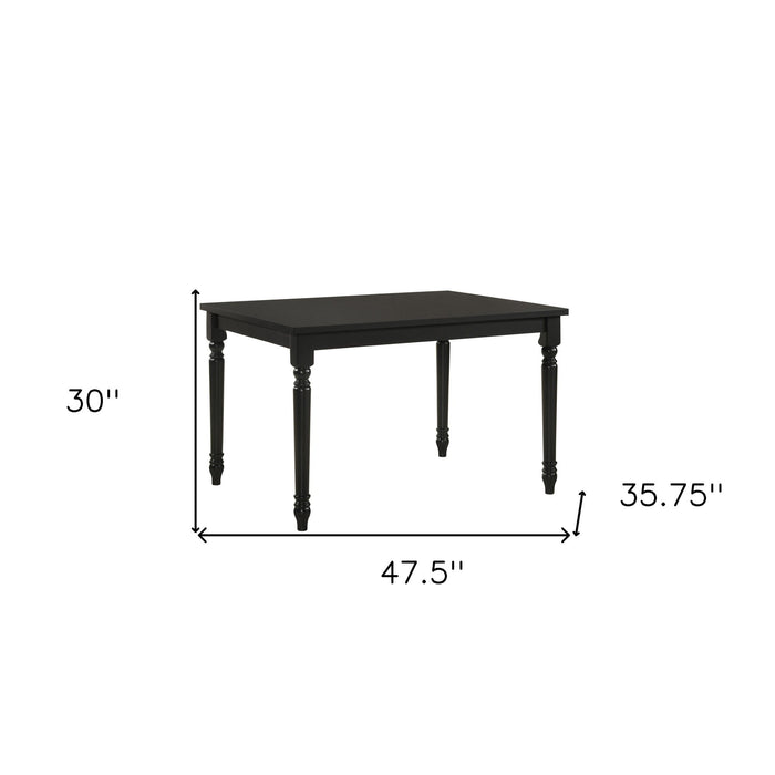 48" Solid Wood Dining Room Table - Black