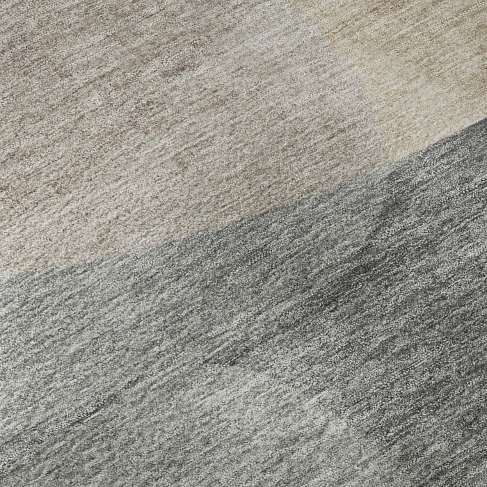 10' X 14' Abstract Washable Area Rug With UV Protection (718557) - Coffee / Gray