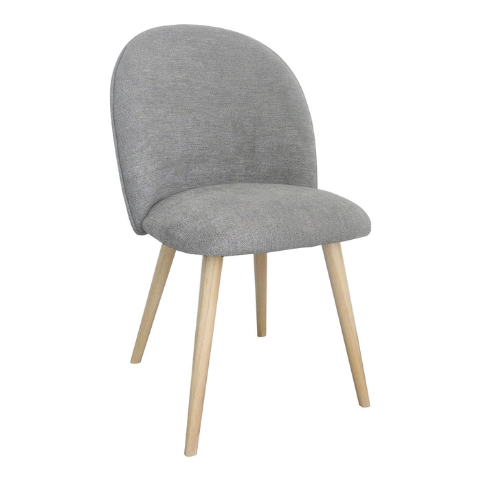 Upholstered Fabric Dining Side Chairs (Set of 2) - Gray / Natural