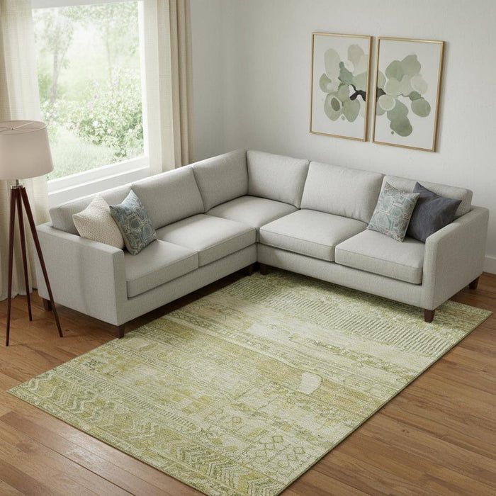 10' X 14' Striped Washable Area Rug With UV Protection (705227) - Tan / Beige