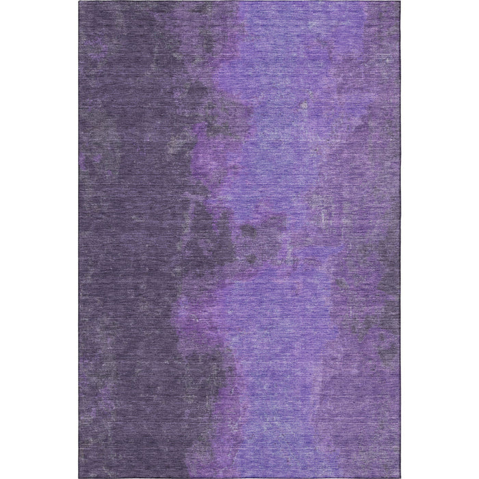 10' X 14' Abstract Washable Area Rug With UV Protection (699830) - Eggplant / Purple