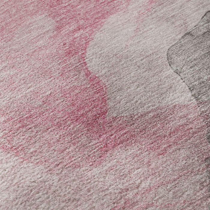 10' X 14' Abstract Washable Area Rug With UV Protection (718169) - Blush / Gray