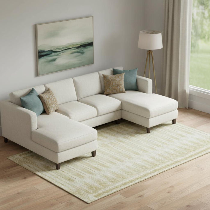 10' X 14' Geometric Washable Area Rug With UV Protection (708019) - Gold / Beige