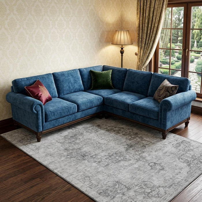 10' X 14' Oriental Washable Area Rug With UV Protection (692334) - Silver / Gray