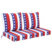 Giga outdoor deep seat cushion set with red waterproof, fade-resistant fabric, removable covers, adjustable straps, and handles.