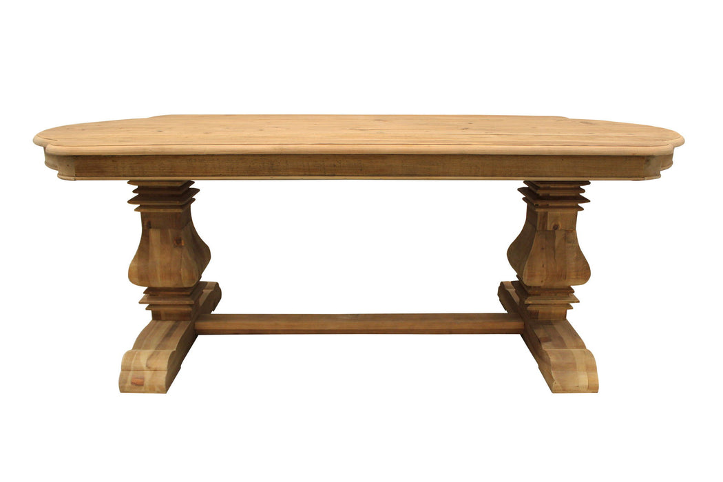 84" Solid Wood Trestle Base Dining Table - Natural