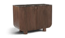Mango wood sideboard by Meridian Furniture featuring a sleek design with multiple compartments for storage.
