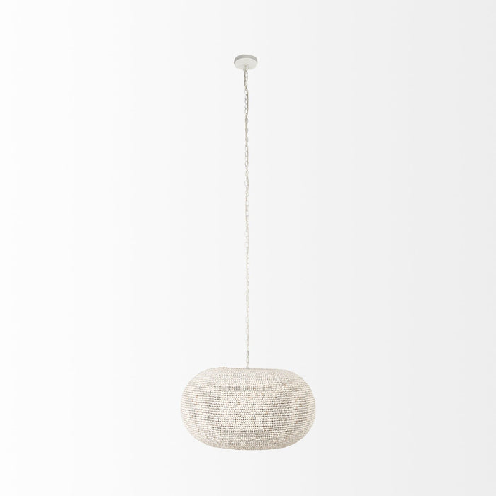 Beaded Hanging Chandelier - Whitewash