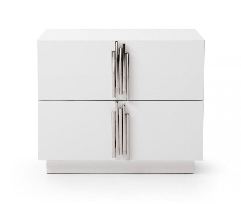 24" x 18" x 19" Two Drawer Nightstand - White